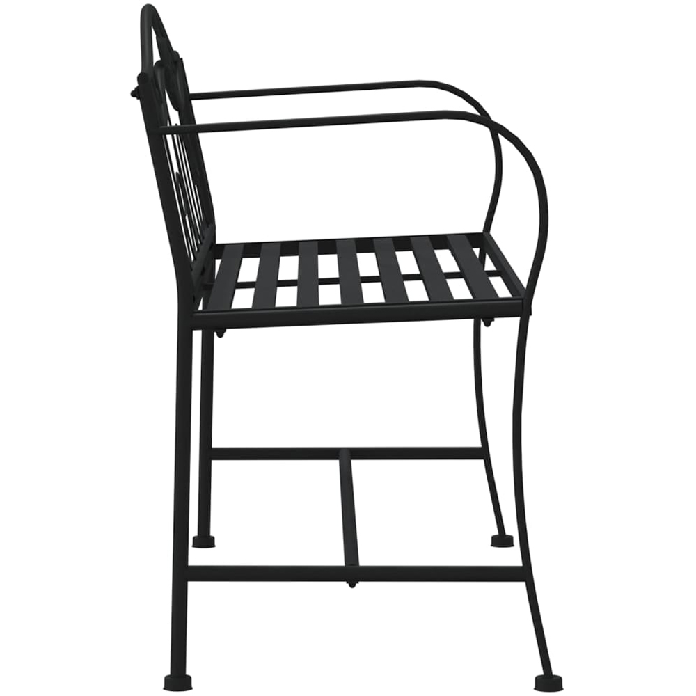 vidaXL 2 Seater Black Metal Garden Bench Image 4