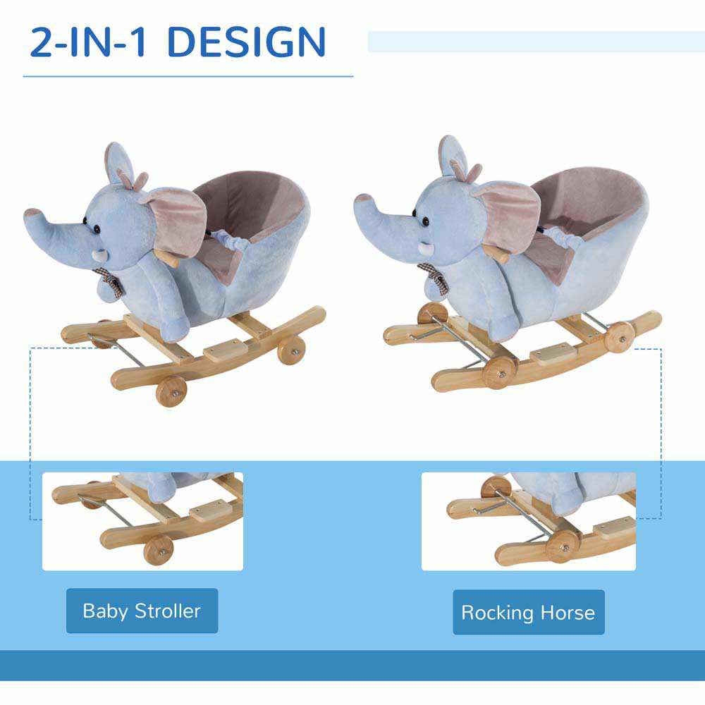 Tommy Toys Rocking Elephant Baby Ride On Blue Image 4