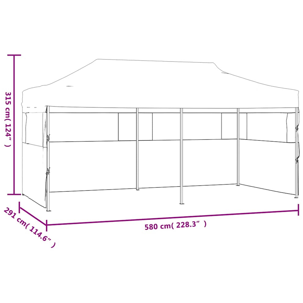 vidaXL 3 x 6m White Party Tent with Sidewalls Image 8
