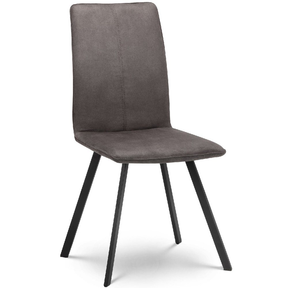 Julian Bowen Monroe Set of 2 Charcoal Grey and Black Dining Chair Image 3