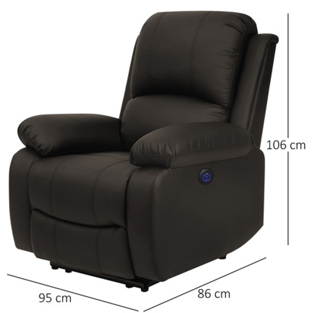 Comfy Living Brown PU Leather Electric Recliner Chair Image 8