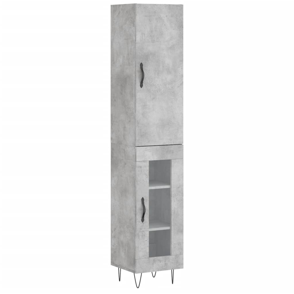 vidaXL 2 Door Concrete Grey Highboard Image 2