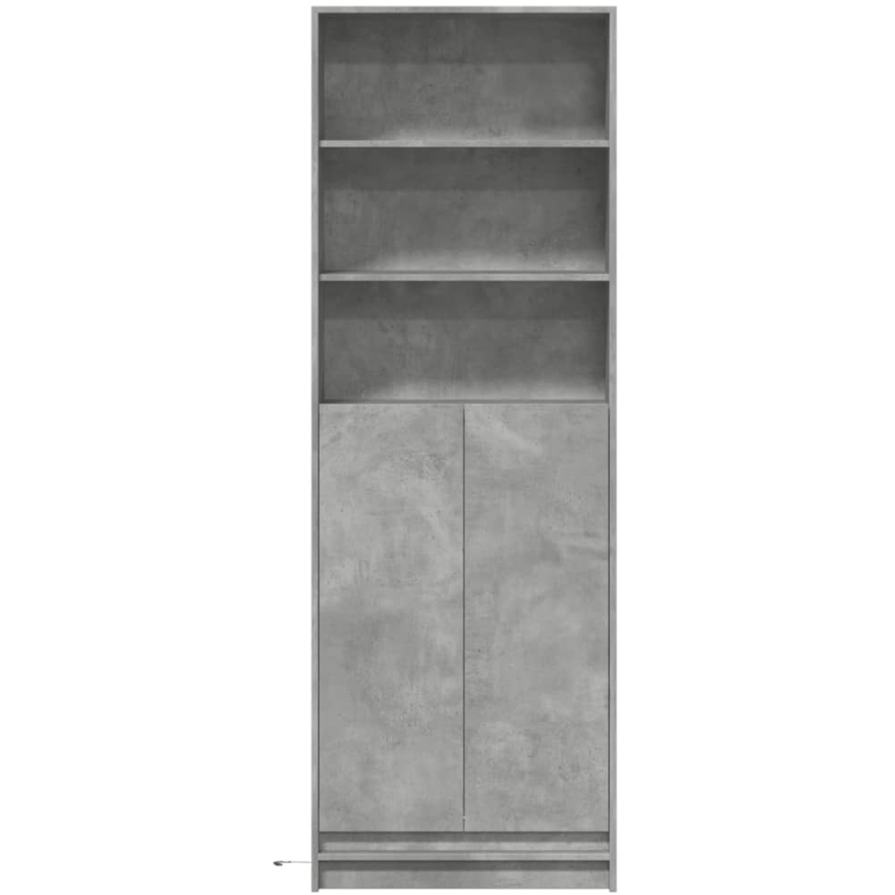 vidaXL 2 Door 3 Shelf Concrete Grey LED Highboard Image 3