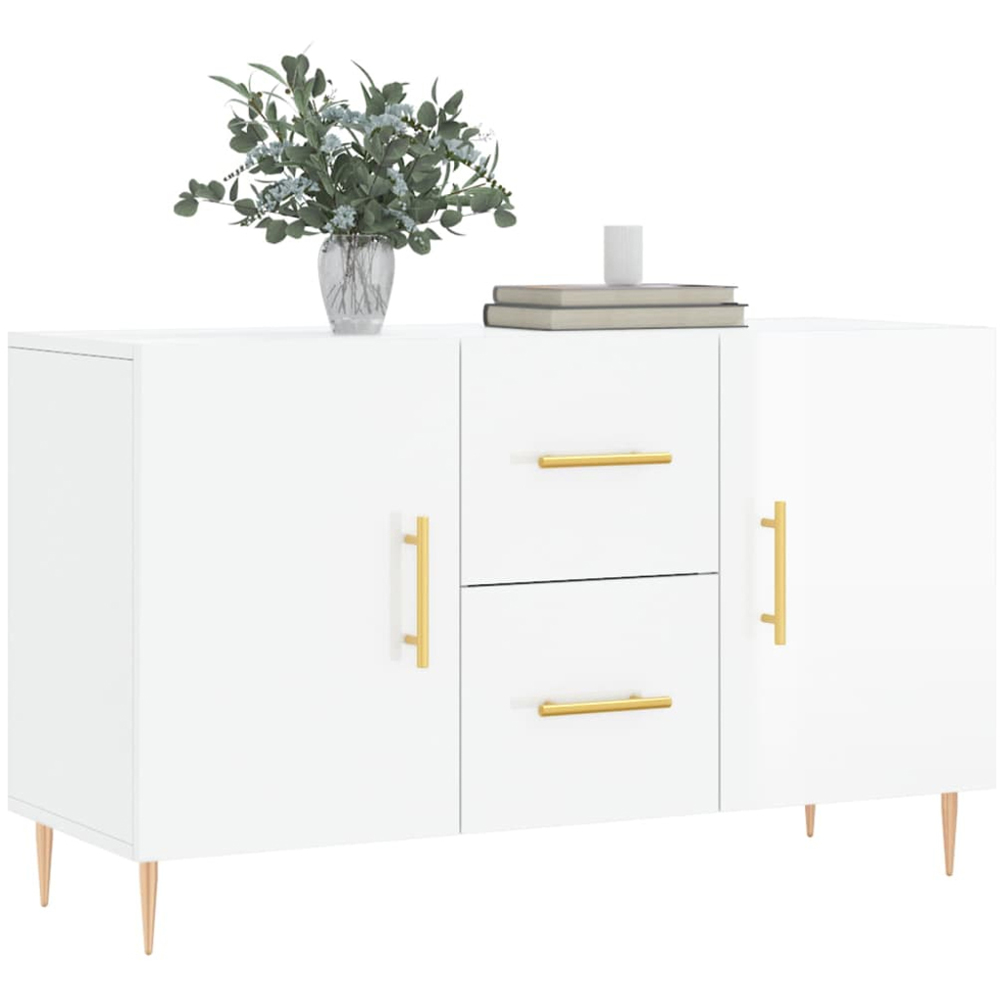 vidaXL 2 Drawer White Sideboard Image 3