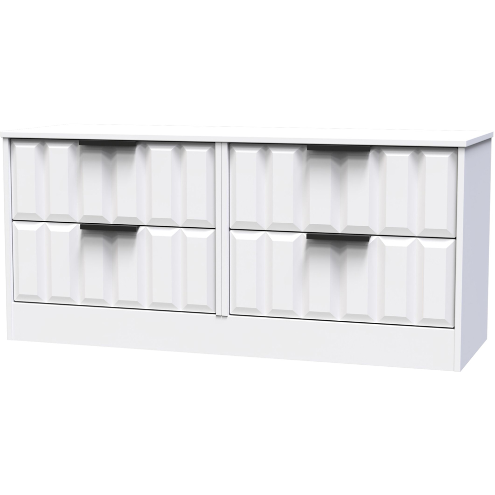 Crowndale New York 4 Drawer Matt White Chest of Drawers Ready Assembled Image 2