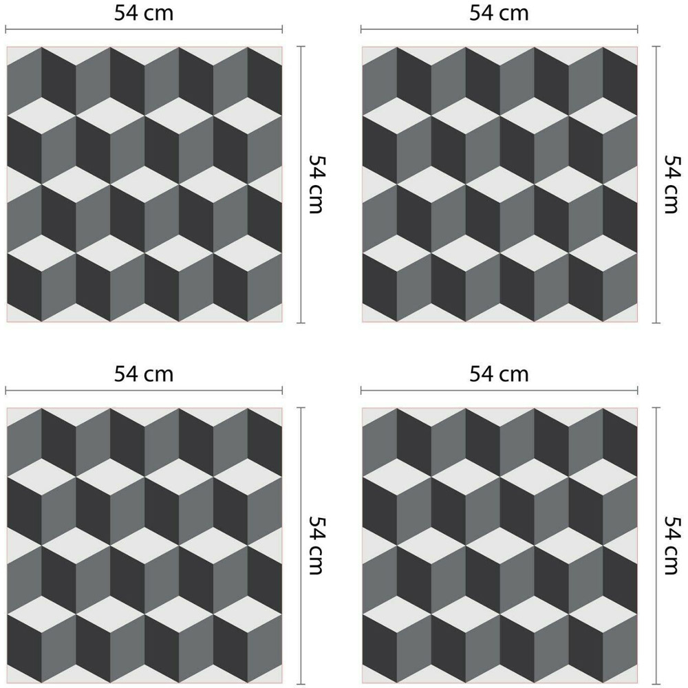 Walplus 3D Cubes Pattern SelfAdhesive Decal Wilko