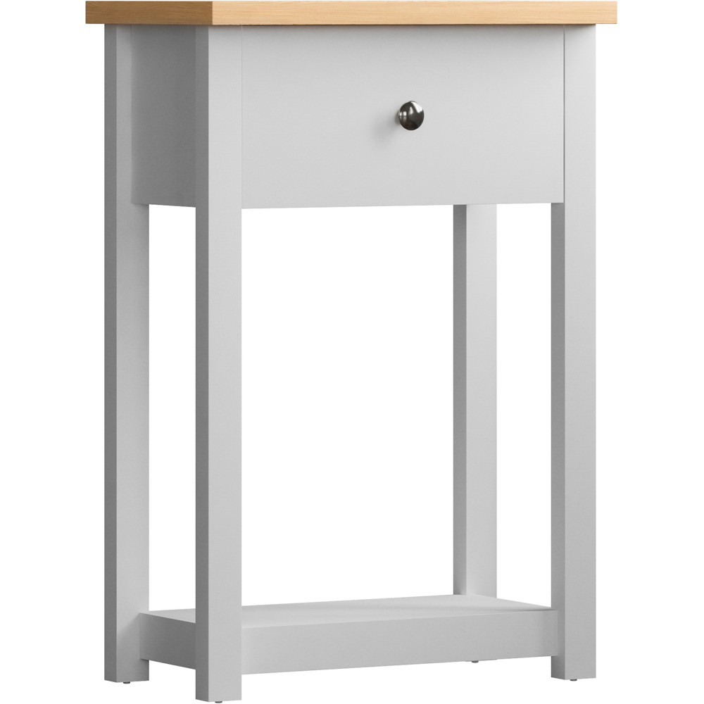 Home Vida Arlington Single Drawer White and Oak Console Table Image 2