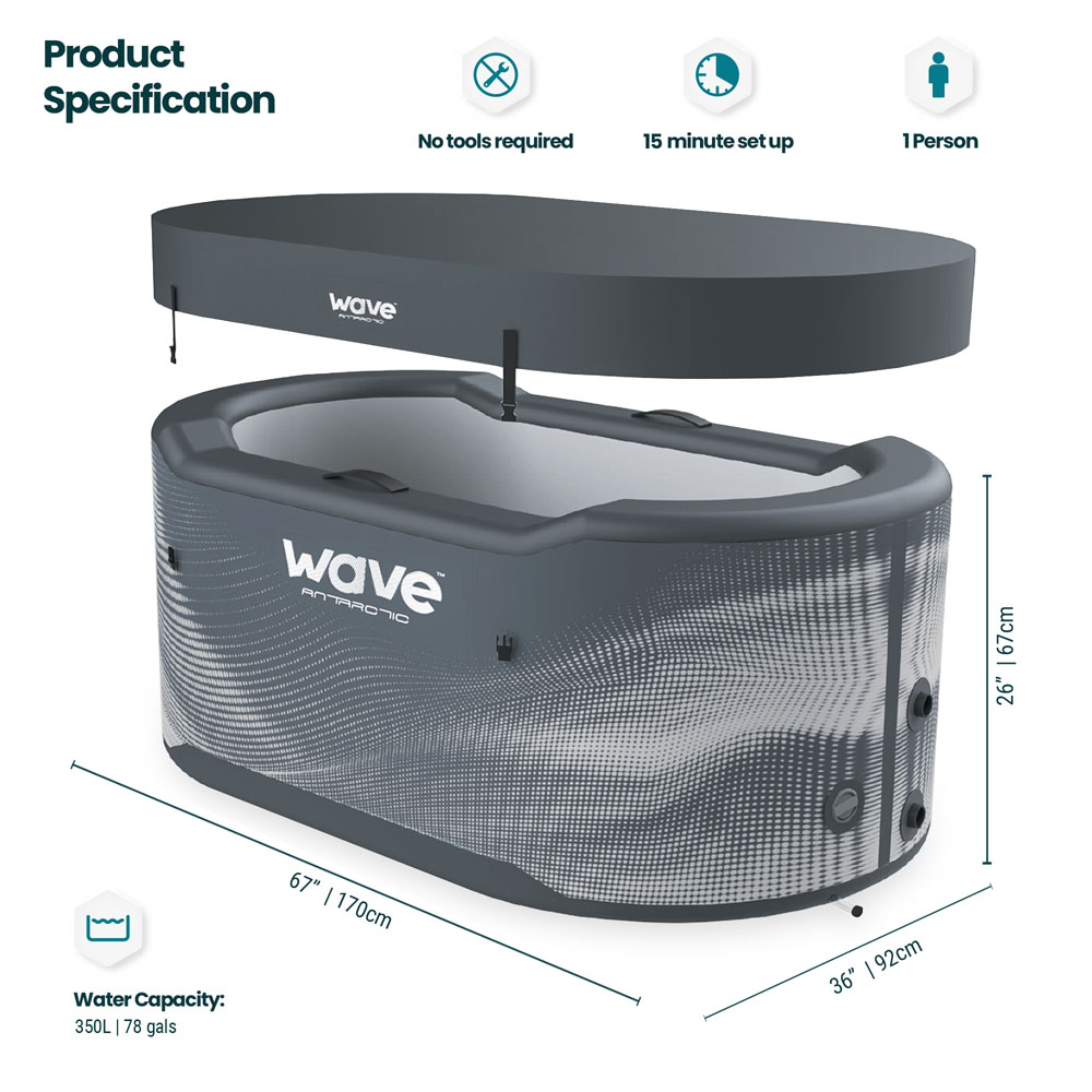 Wave Antarctic Black Drop Stitch Ice Bath Image 6
