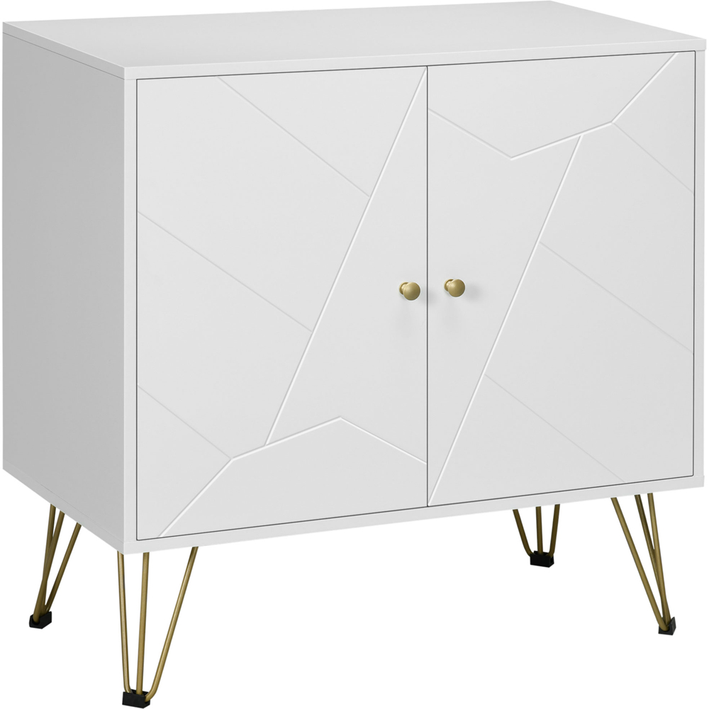 HOMCOM 2 Door White Slim Sideboard Image 2