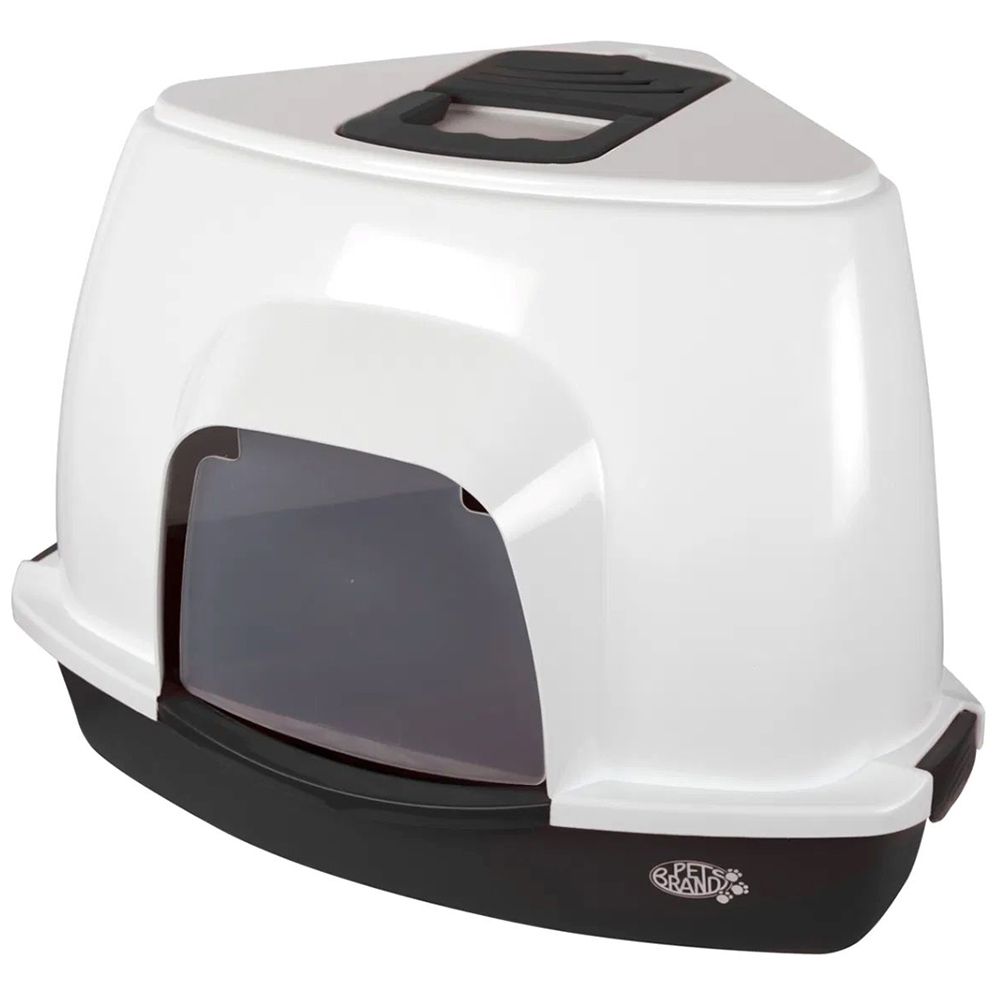 Petsentials Grey Corner Litter Tray with Hood Image