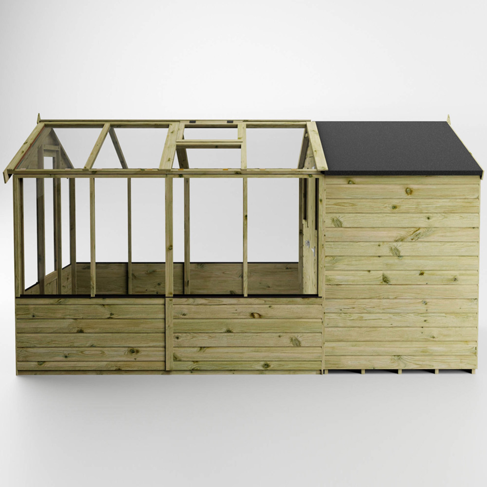 Mercia Wooden 12 x 6ft Traditional Apex Greenhouse Combi Shed Image 4