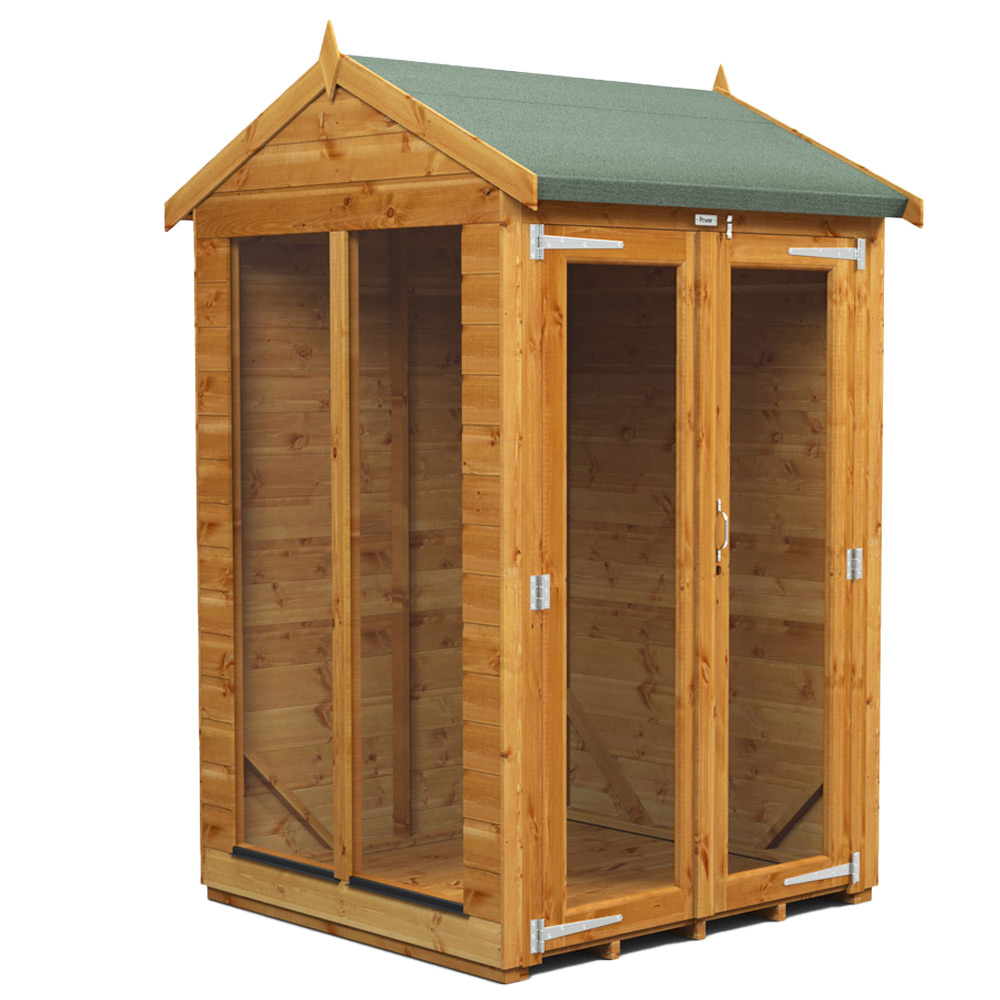 Power Sheds 4 x 4ft Double Door Apex Traditional Summerhouse Image 1