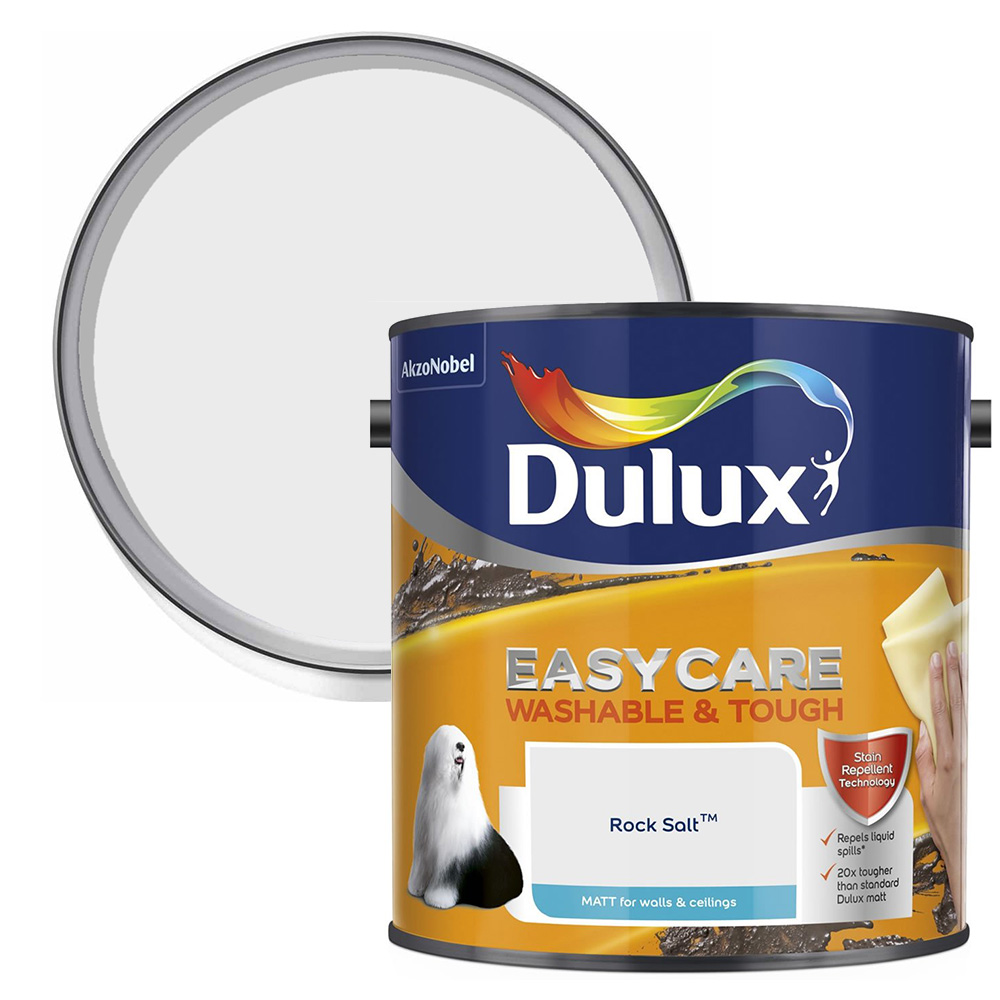 Dulux Easycare Washable & Tough Rock Salt Matt Emulsion Paint 2.5L Image 1