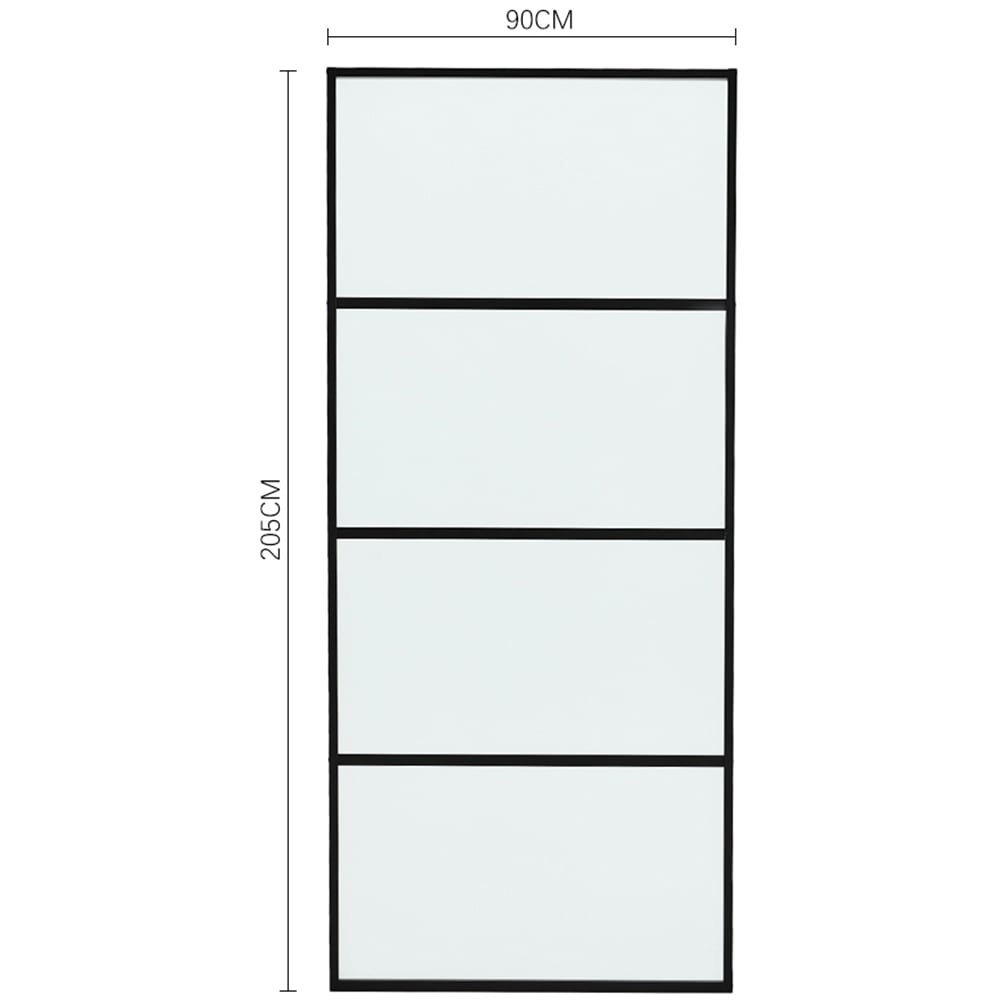 Living and Home 4 Lite Clear Glass Black Barn Door Image 8