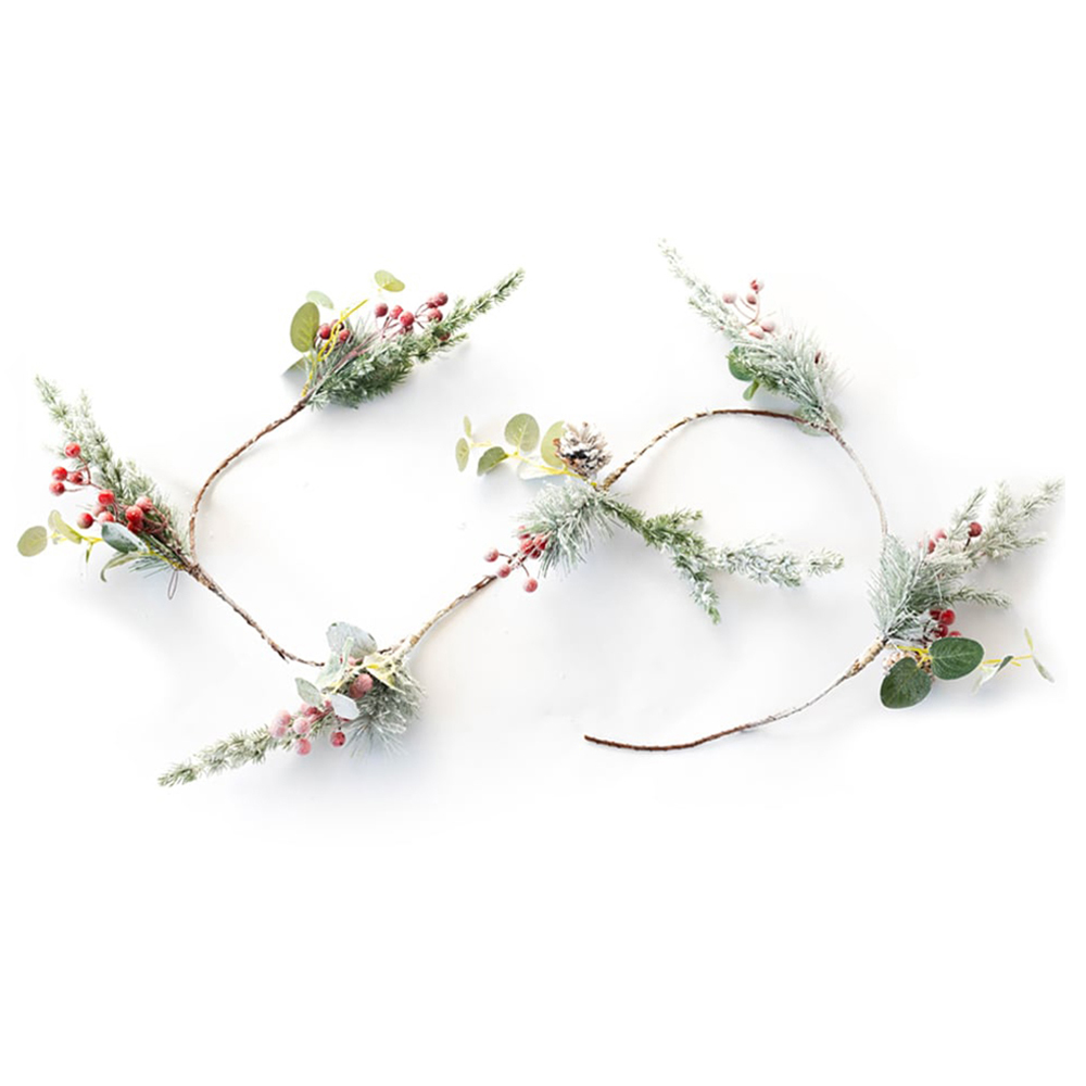 Marco Paul Christmas Red Berry Pinecone Garland 150cm Image 1