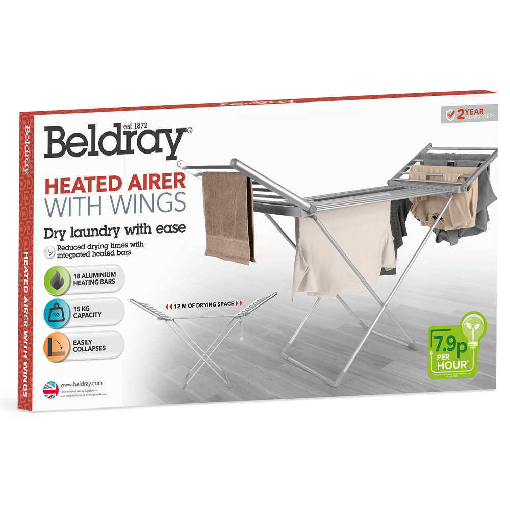 Beldray Heated Clothes Airer with Wings Image 7