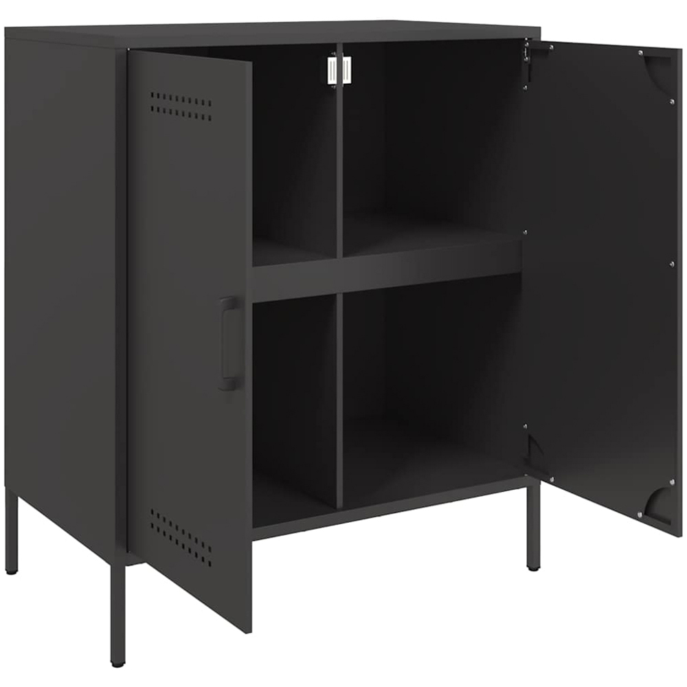 vidaXL 2 Door Black Steel Industrial Style Sideboard Image 6