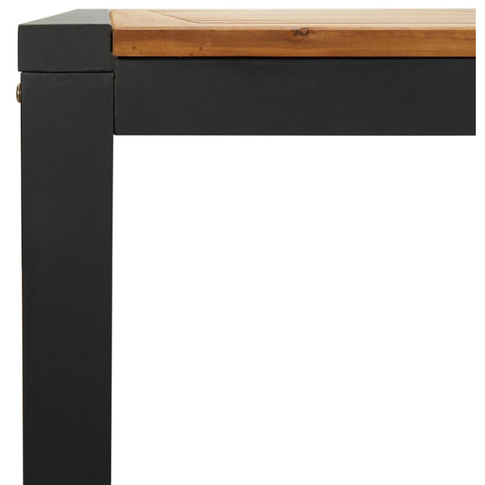 vidaXL Brown and Black Solid Wood Acacia Garden Table 200cm Image 7