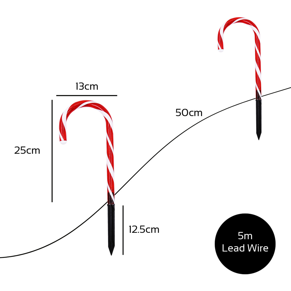 The Christmas Workshop 4 Pack 20 LED Red and White Candy Cane Garden Stake Light Image 6