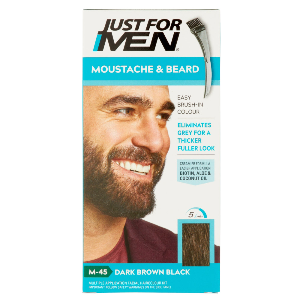 Just For Men Dark Brown/Black Moustache and Beard Brush-In Colour Gel Image 7