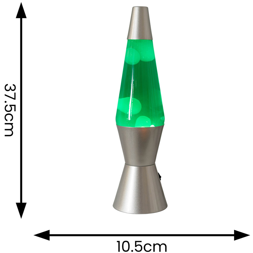 ValueLights Razzo White and Green with Silver Base Retro Lava LED Table Lamp Image 5