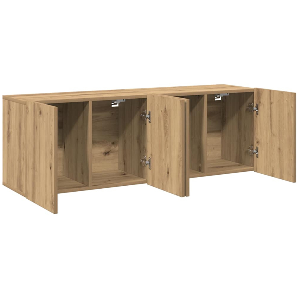 vidaXL 2 Door Artisan Oak Wall Mounted TV Cabinet Set of 2 Image 4