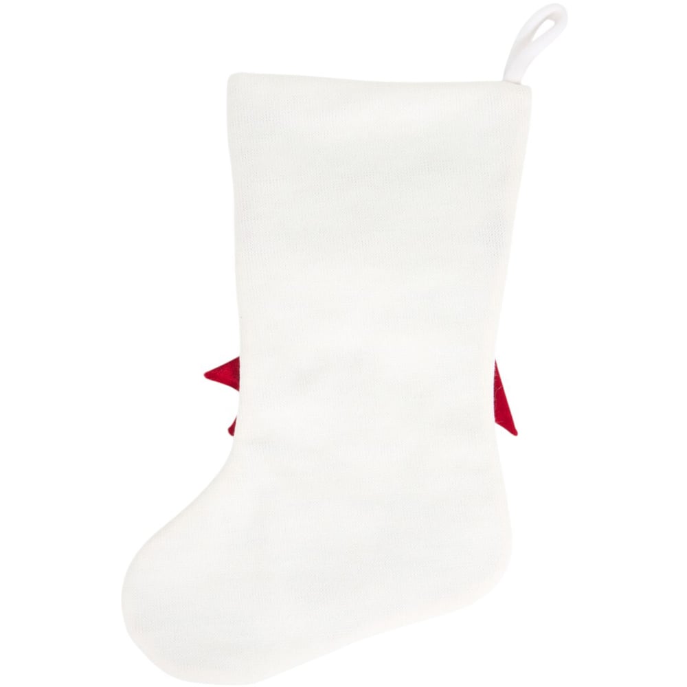 Luxury Velvet Bow StockingWhite and Red Image 3