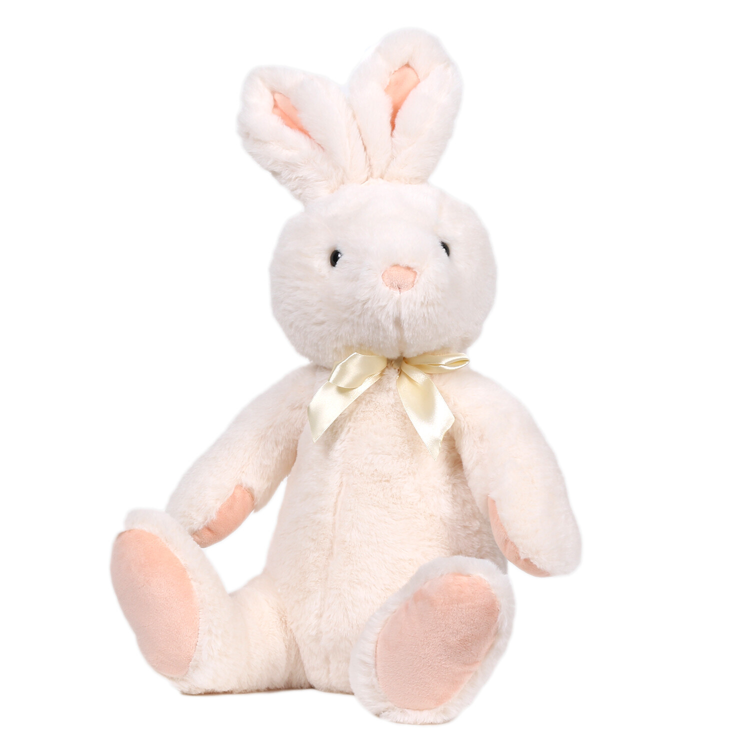 Cream Ribboned Bunny Rabbit Soft Toy Image
