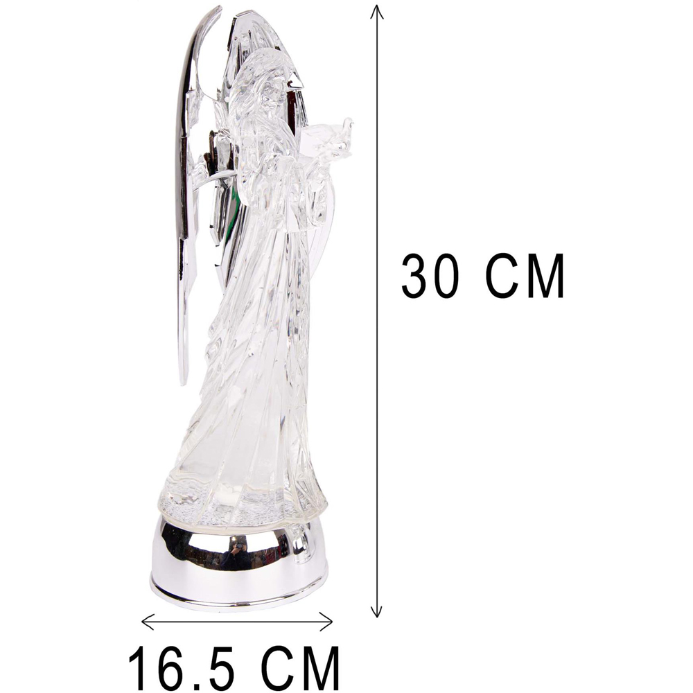 Shatchi LED Light Up Angel Figure Swirling Glitter Snowglobe Christmas Decoration Image 4