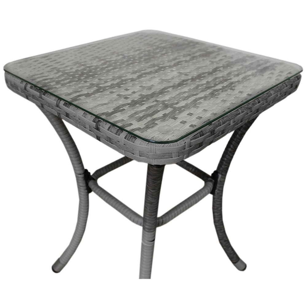 Monster Shop Jardi Rattan Effect 2 Seater Bistro Set Grey Image 4