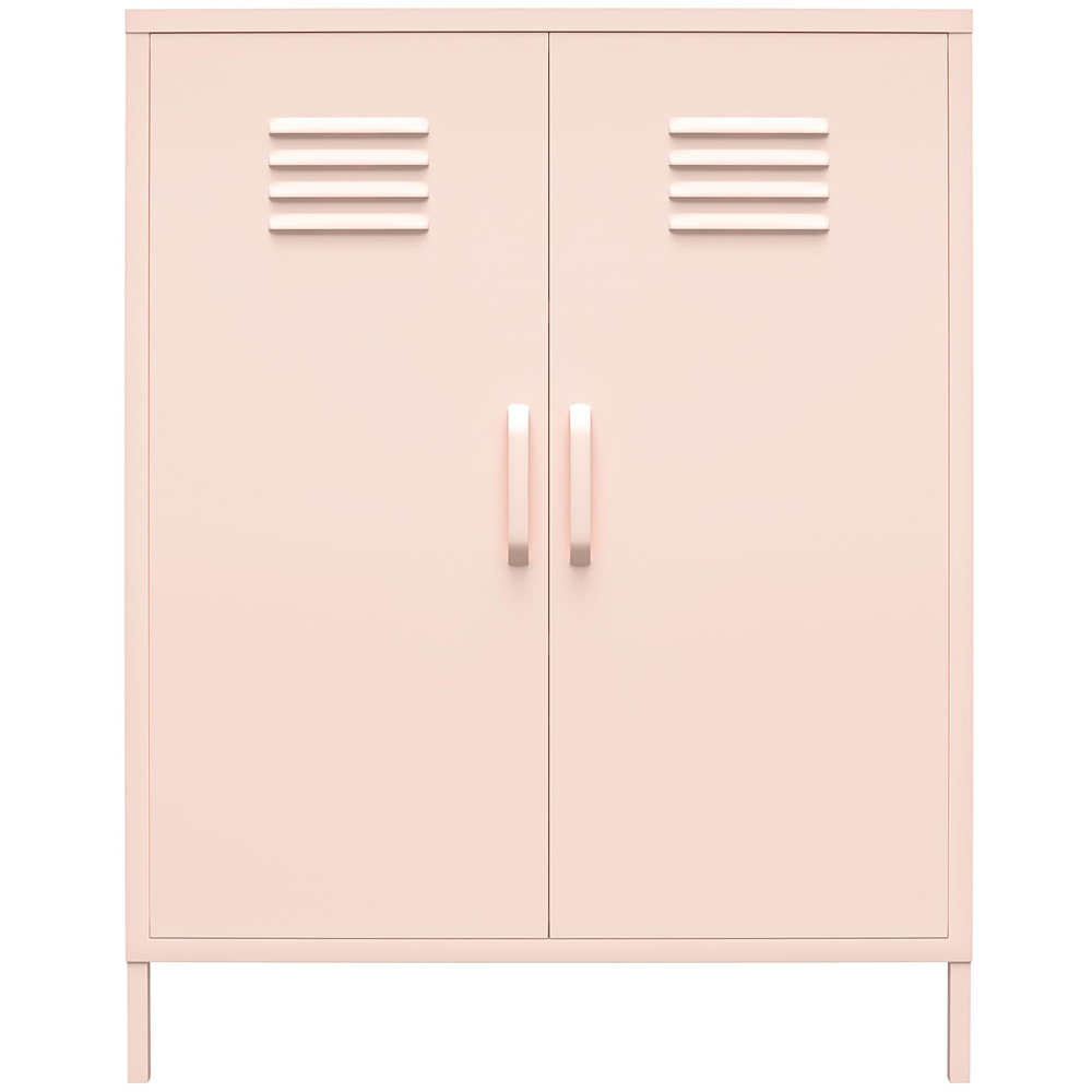 Dorel Mission District 2 Door 3 Shelf Pink Metal Storage Cabinet Image 3