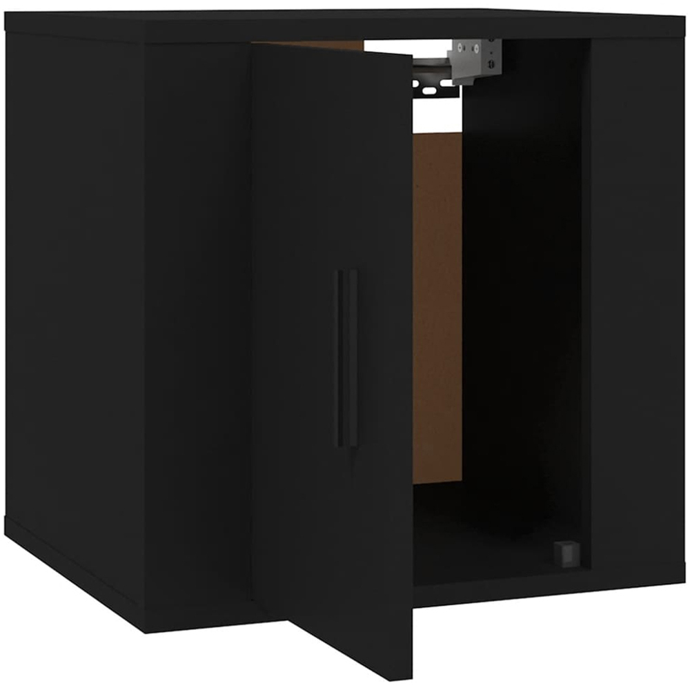 vidaXL Single Door Black Wall Mounted Small TV Cabinet Image 4