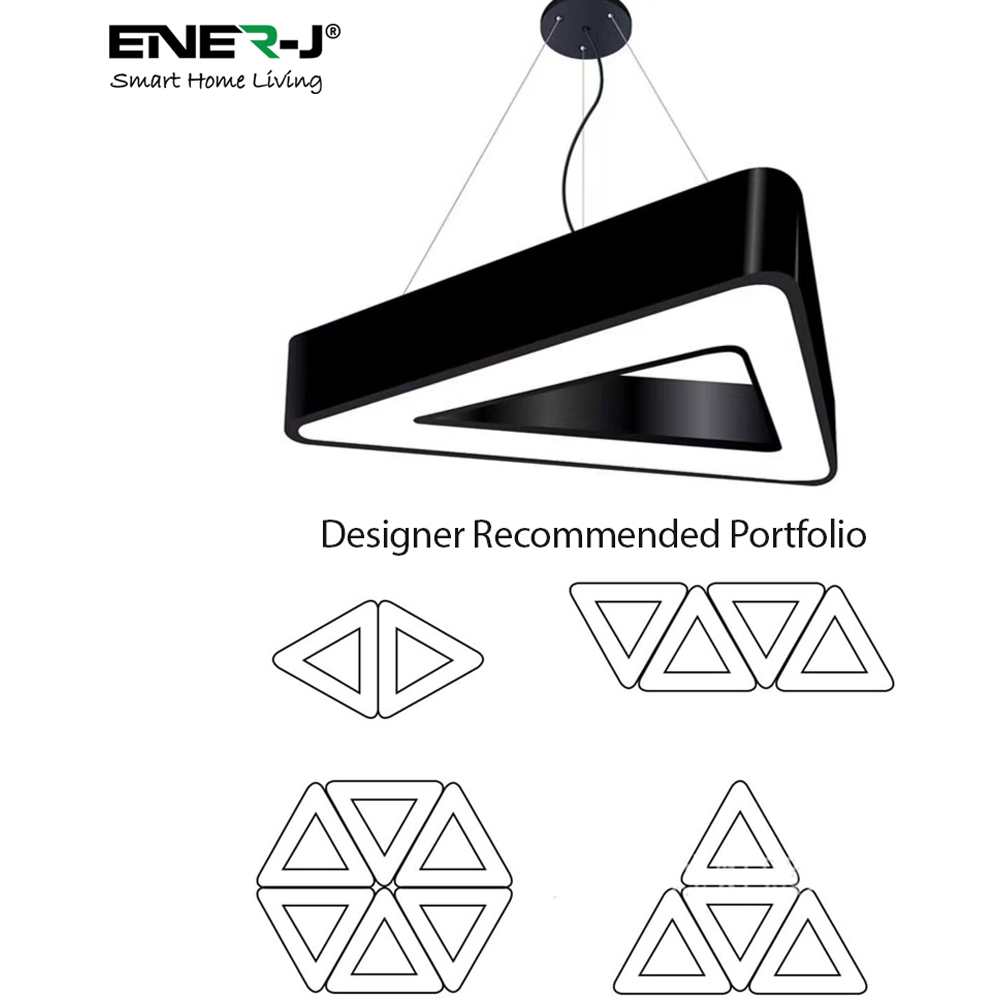 ENER-J Cool White LED 36W 6500K Hollow Triangle Geometric Pendant Light Image 4