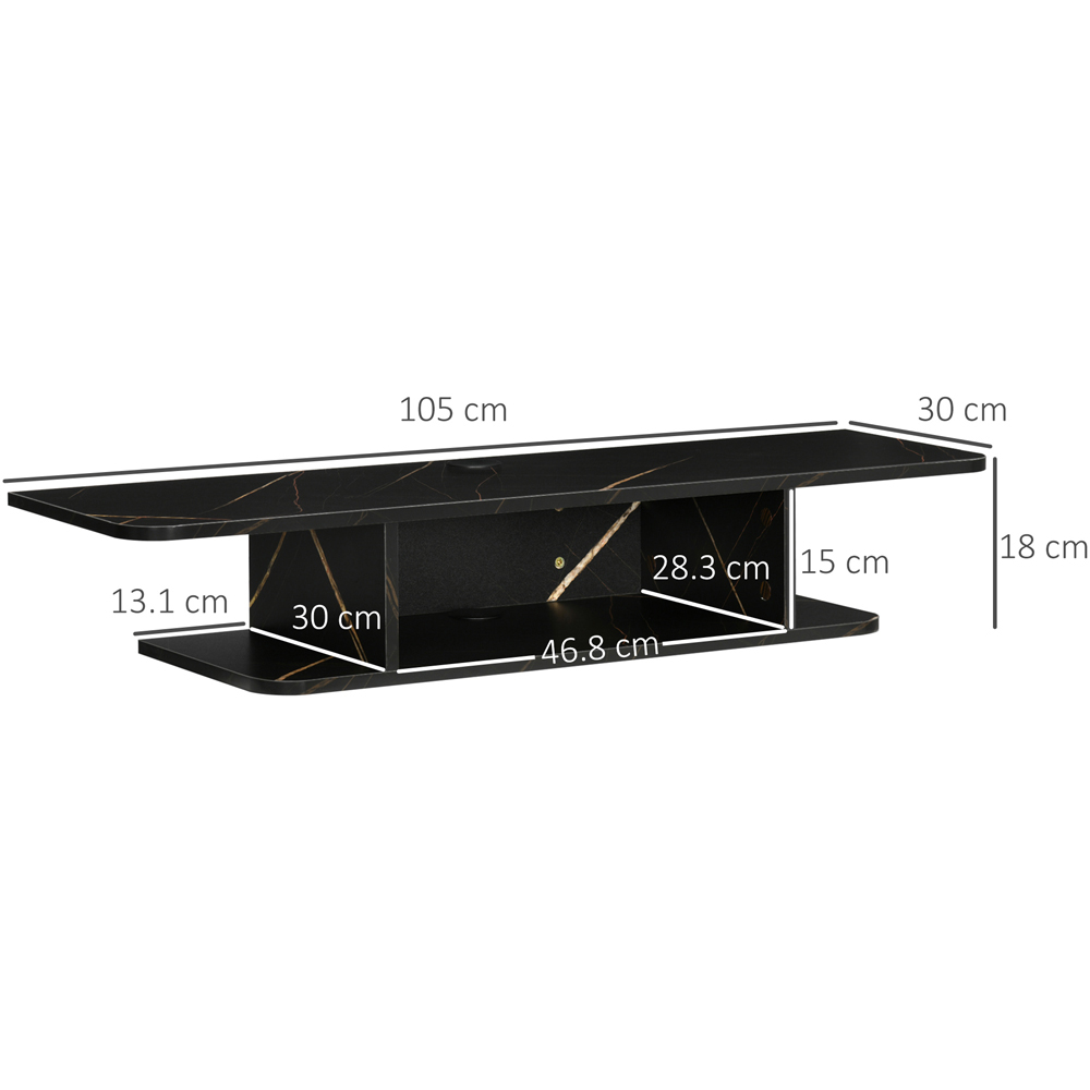 Portland Black Wall Mounted Floating TV Unit Image 7