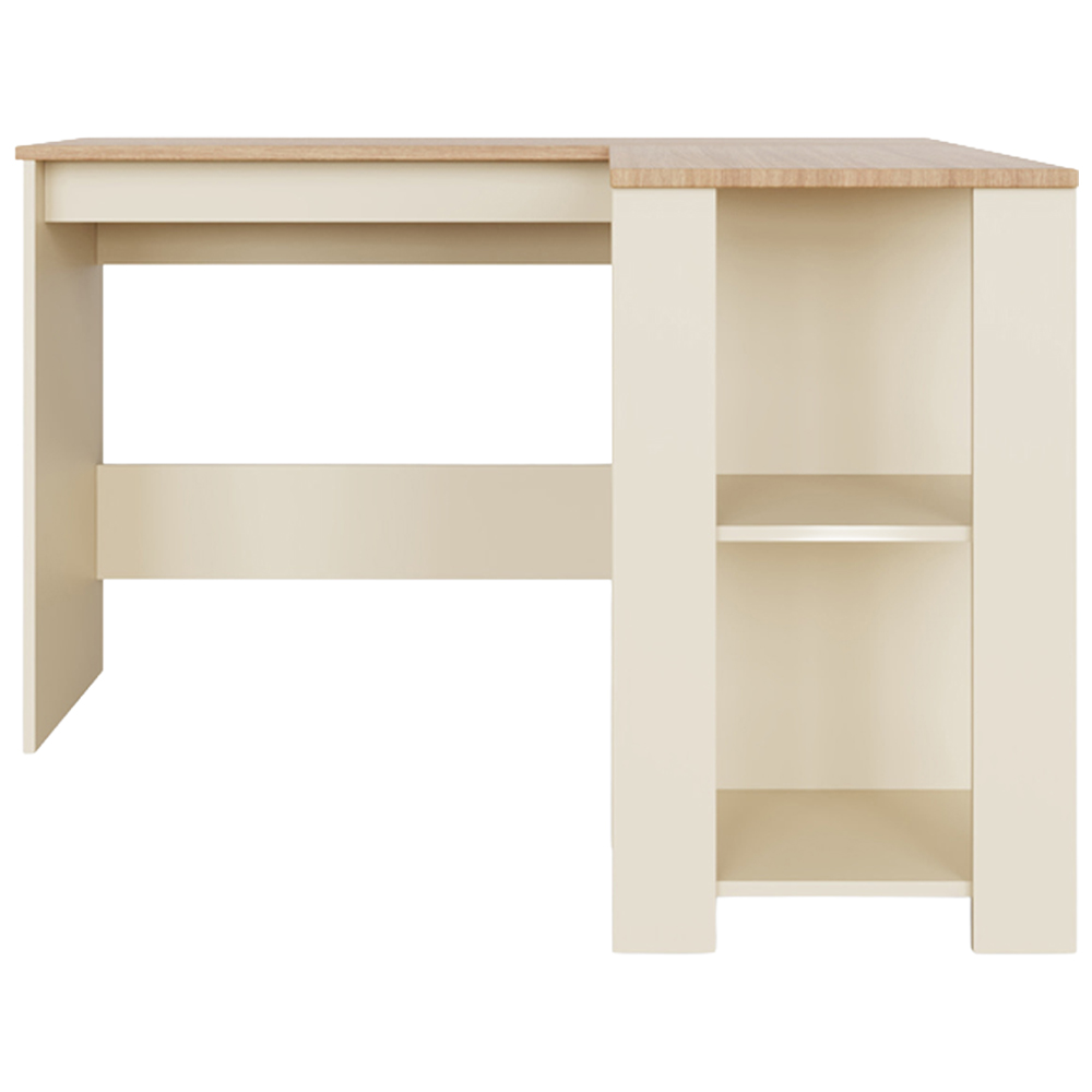 GFW Lancaster 2 Shelf Corner Computer Desk Cream Image 3