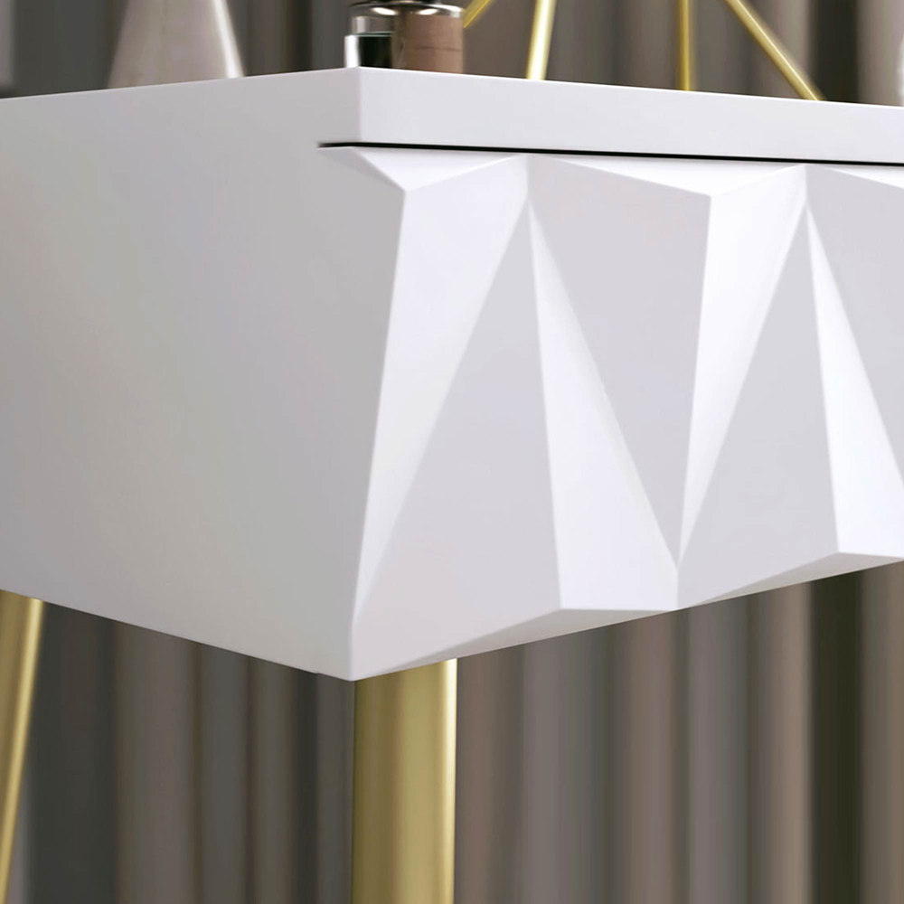 CARME Home Montana White and Gold Dressing Table Image 3