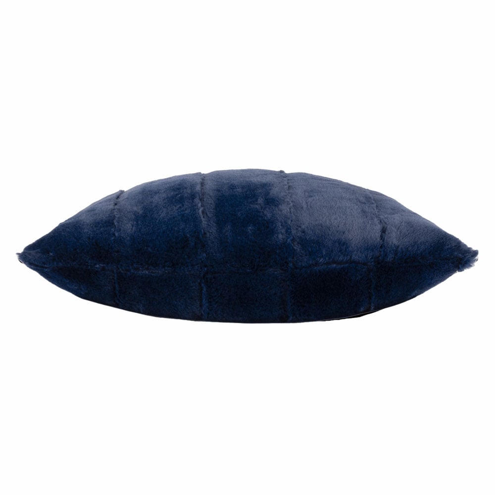 Paoletti Empress Navy Faux Fur Cushion Image 4