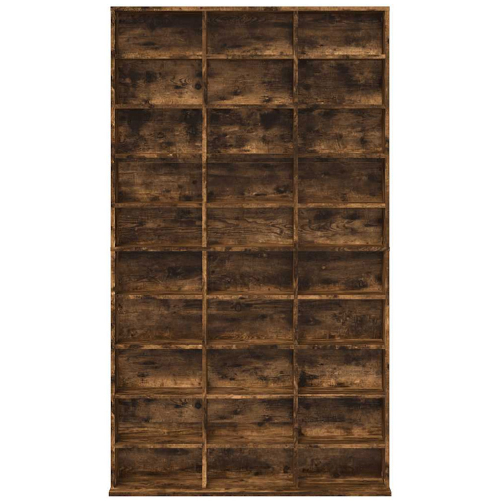 vidaXL 30 Shelf Smoked Oak CD Cabinet Image 4