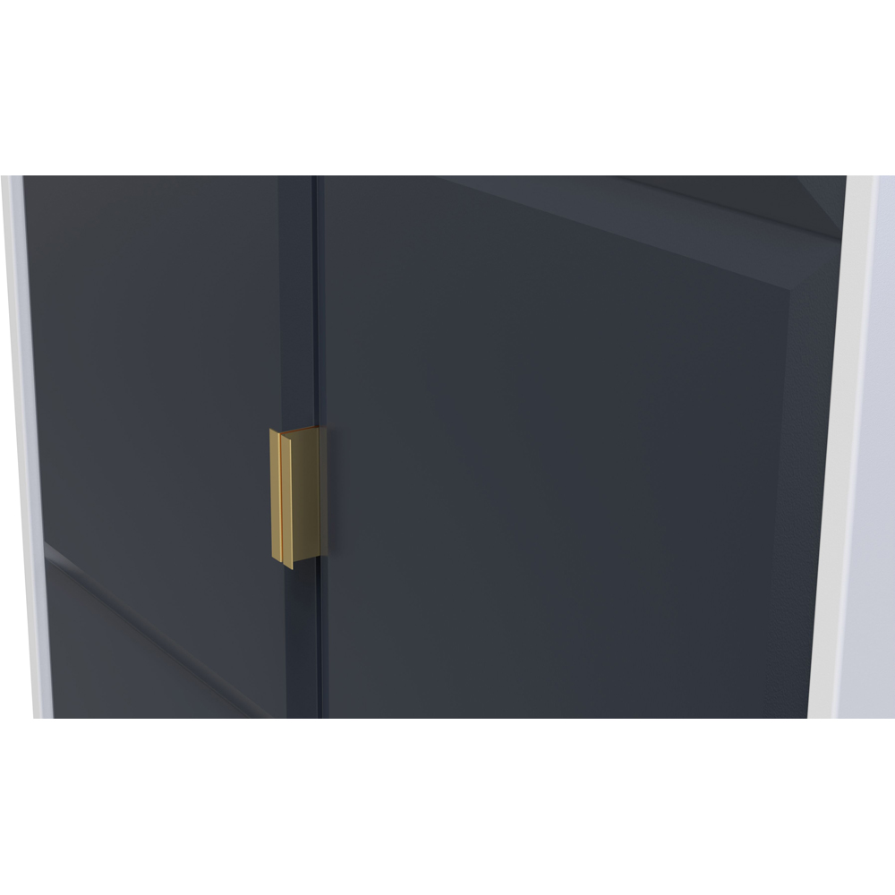 Crowndale Cube 2 Door 2 Drawer Matt Indigo and White Wardrobe Ready Assembled Image 5