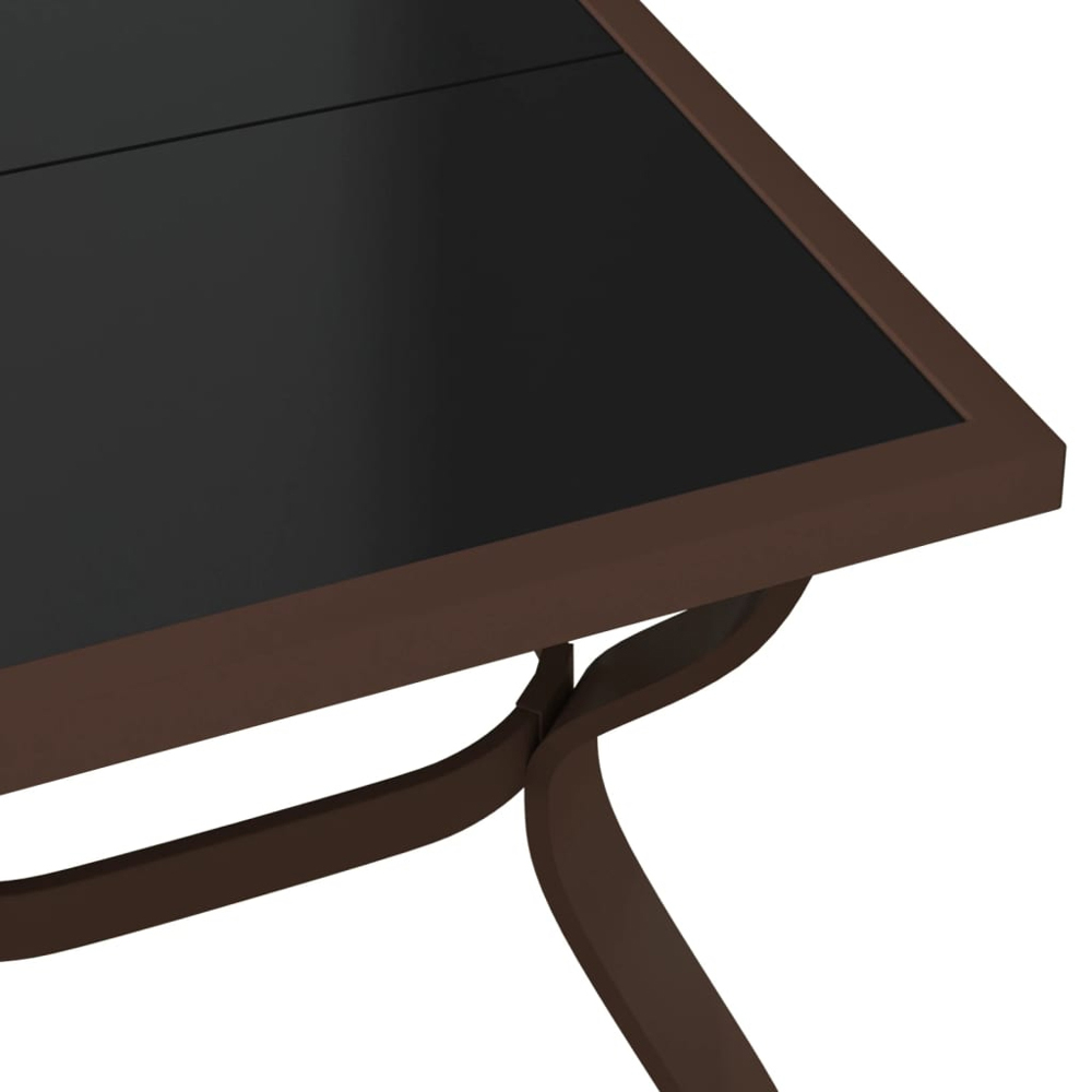 vidaXL 4 Seater Metal Rectangular Garden Dining Table Brown and Black Image 5