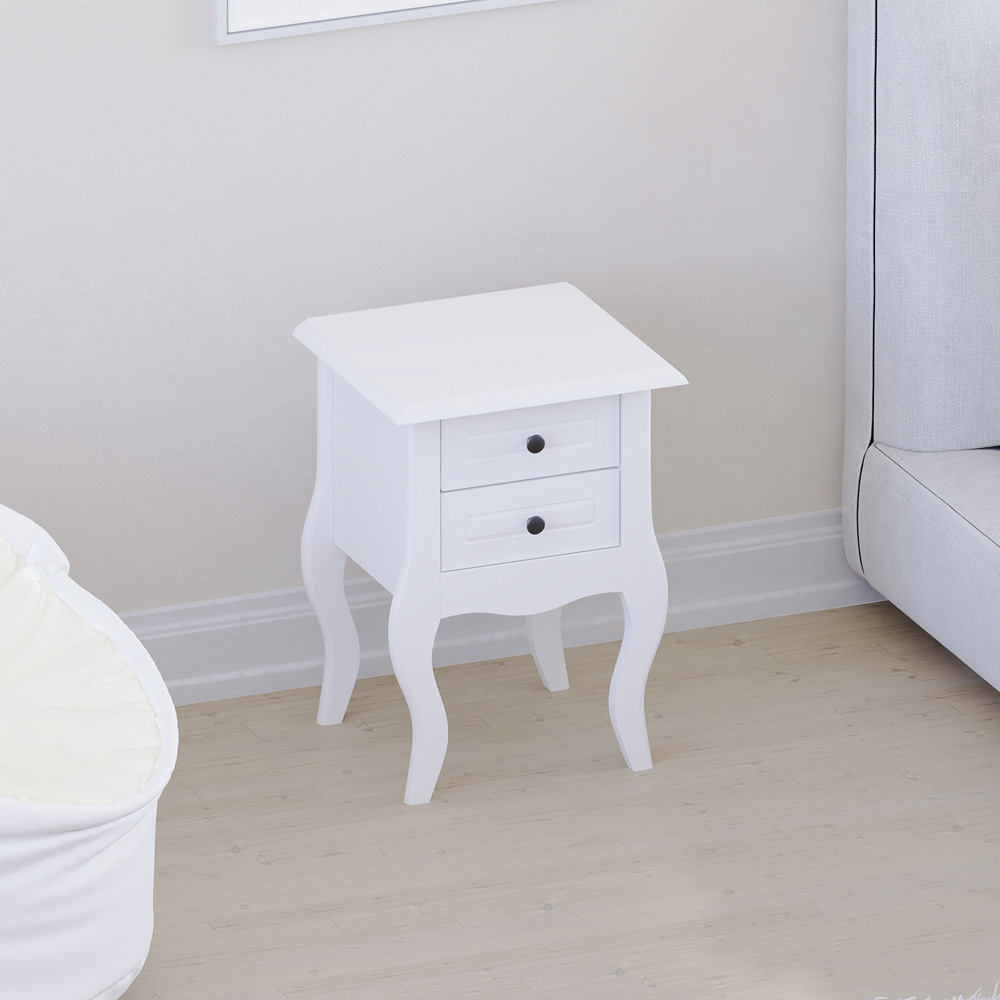 Vida Designs Nishano 2 Drawer White Bedside Table Image 5