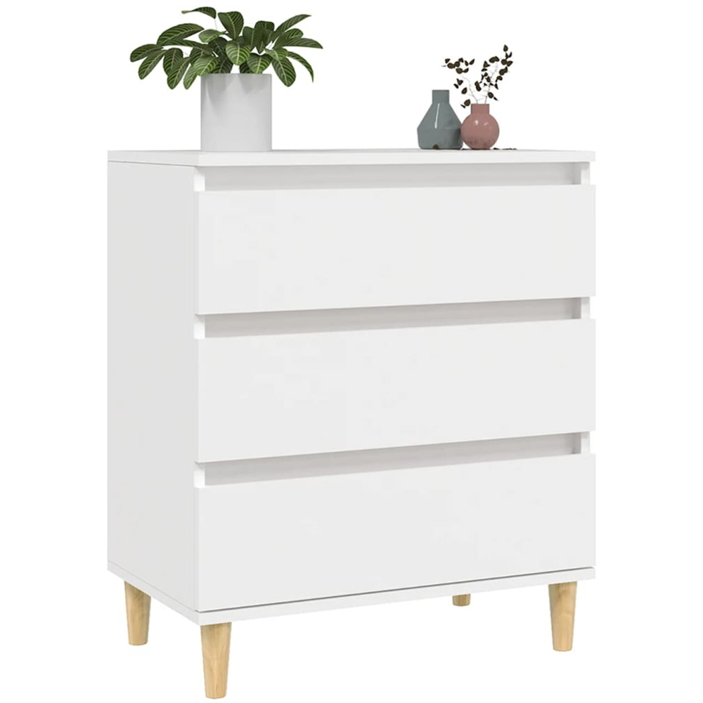 vidaXL 3 Drawer White Sideboard Image 3