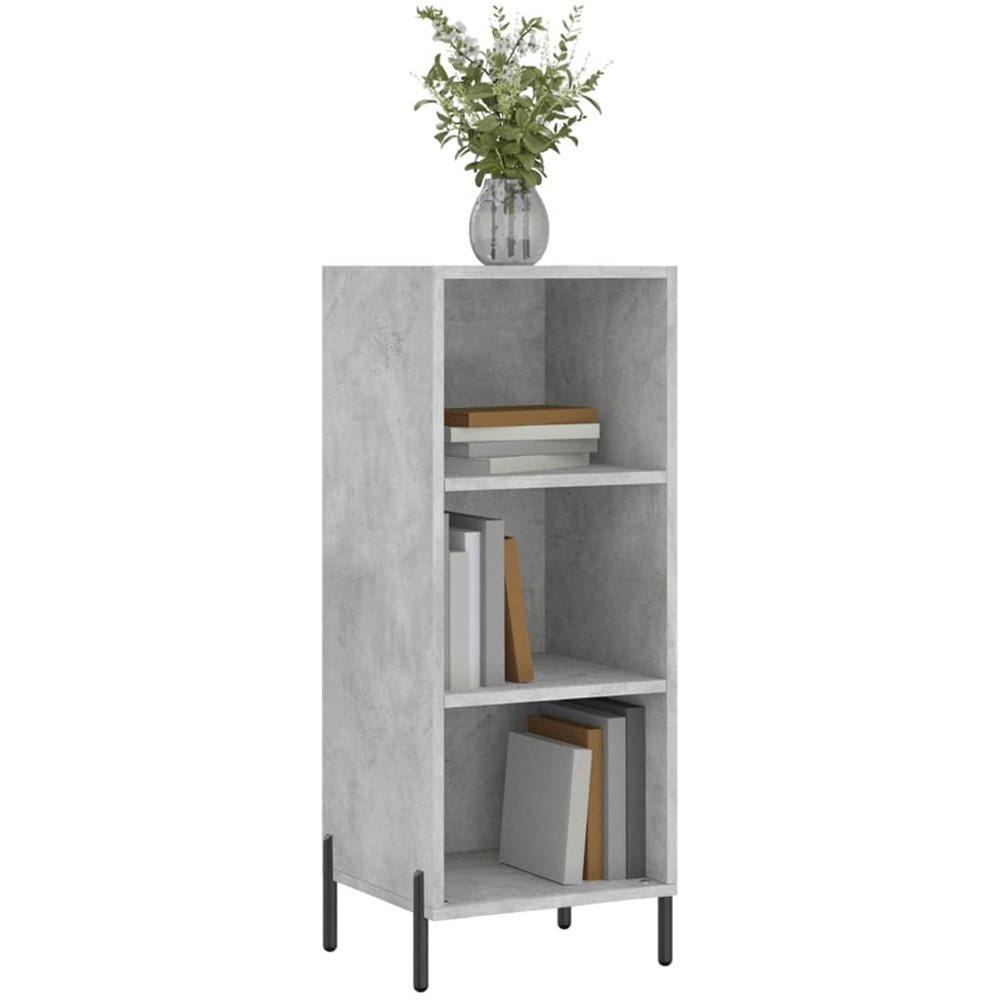 vidaXL 3 Shelf Concrete Grey Wooden Sideboard Image 3