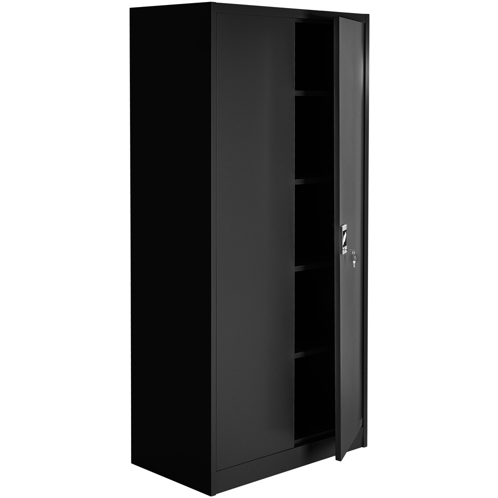Tectake 5 Shelf Black Lockable Filing Cabinet Set of 4 Image 4