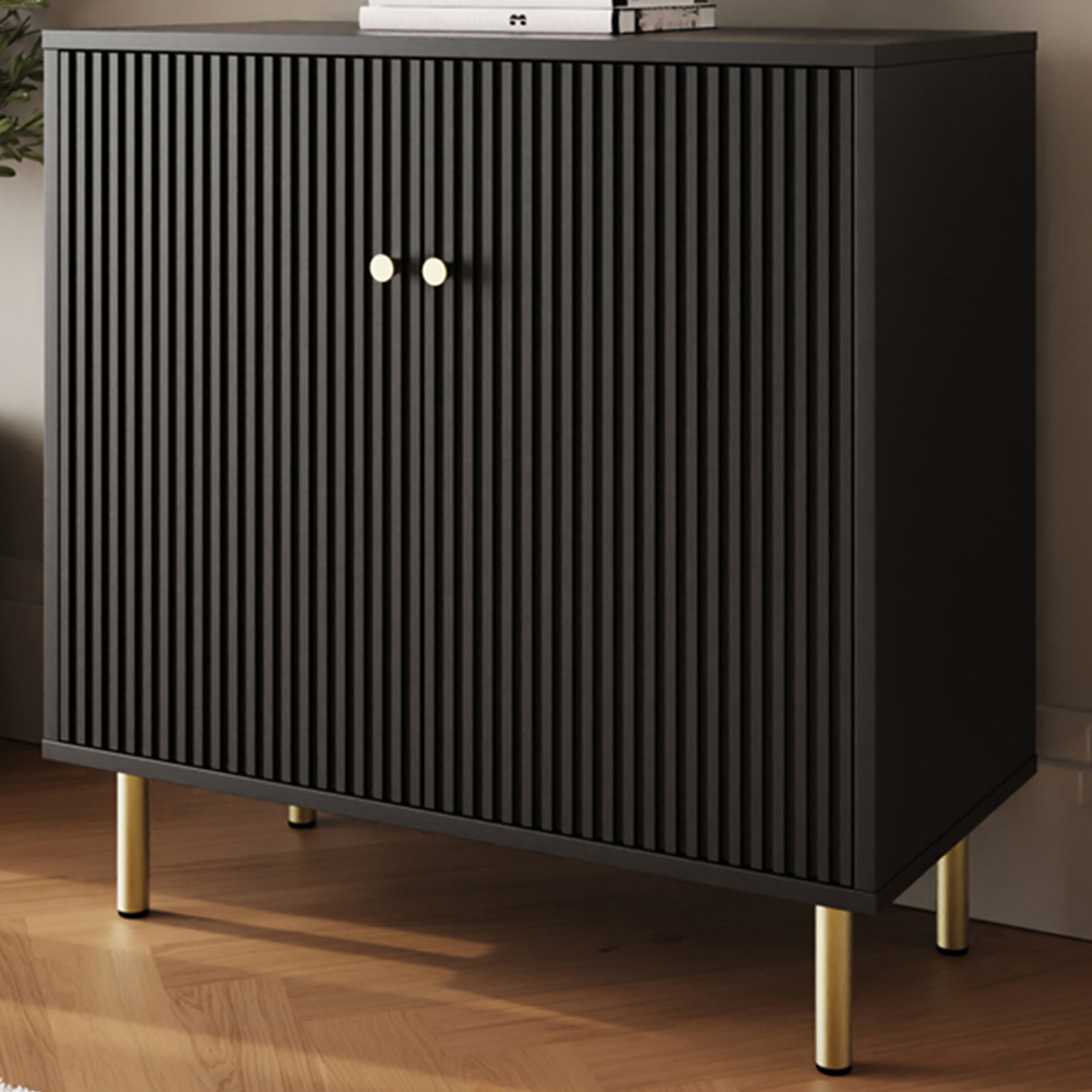 GFW Garrucha 2 Door Black Utility Shoe Cabinet Image 1