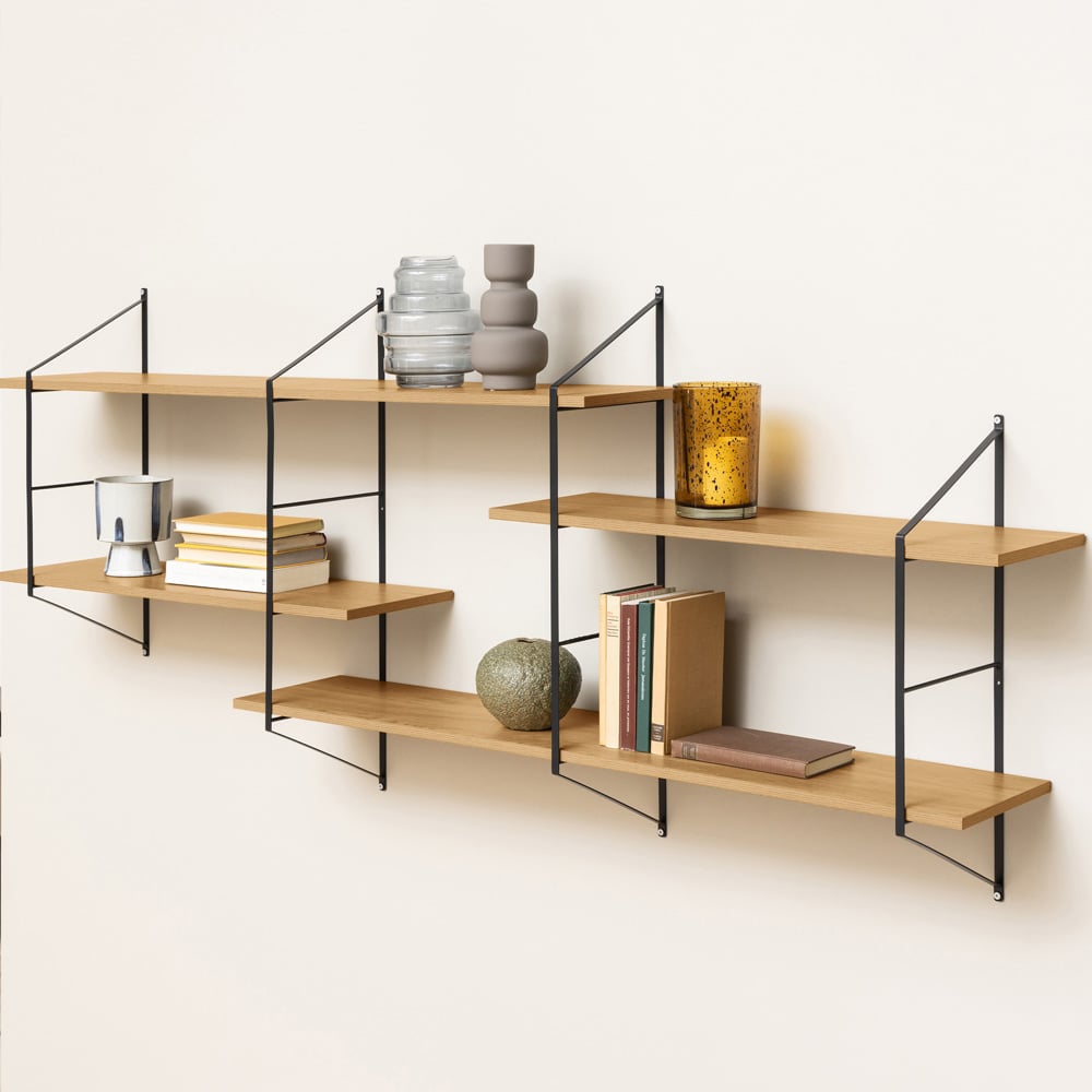Florence Belfast 4 Tier Oak Floating Wall Shelf Image 2