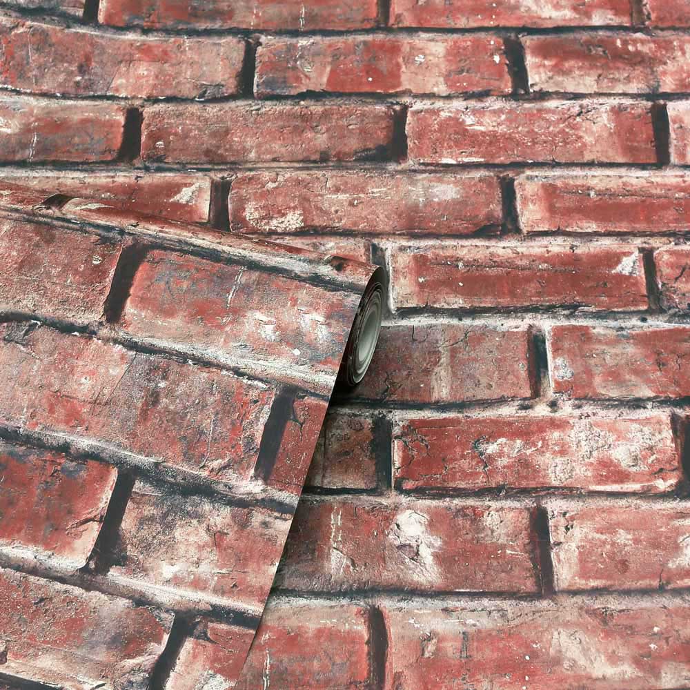 Arthouse Carnforth Brick Red Wallpaper Image 2