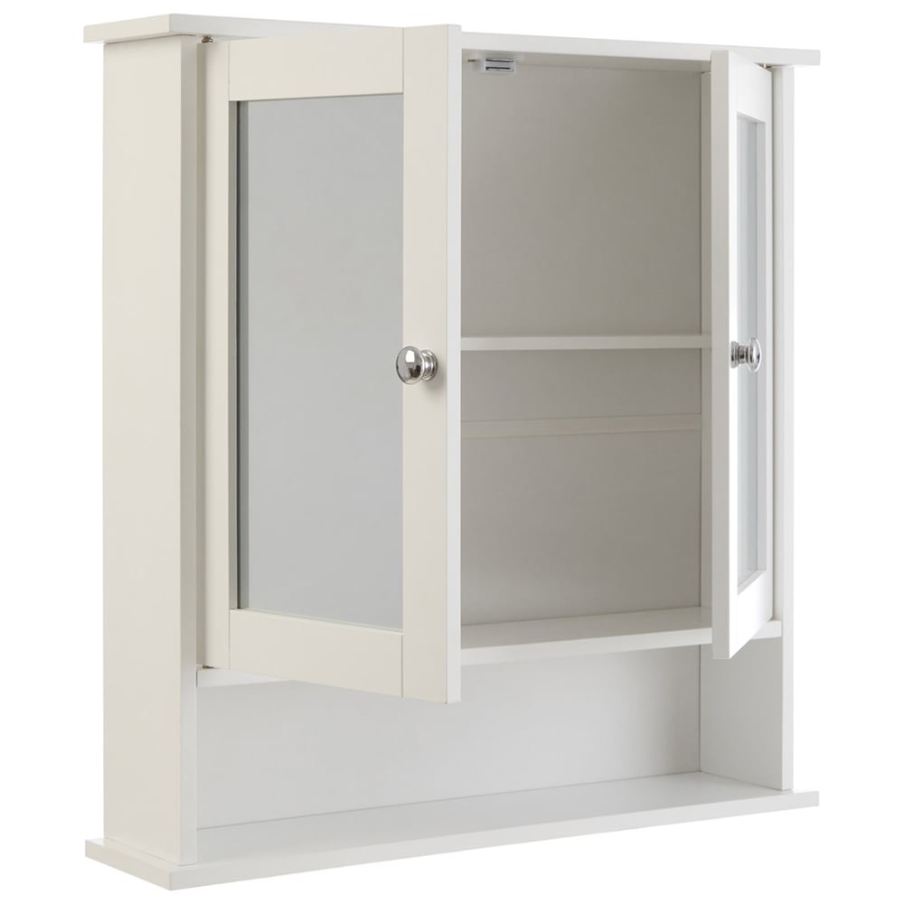 Premier Housewares White 2 Door Mirror Bathroom Cabinet Image 5