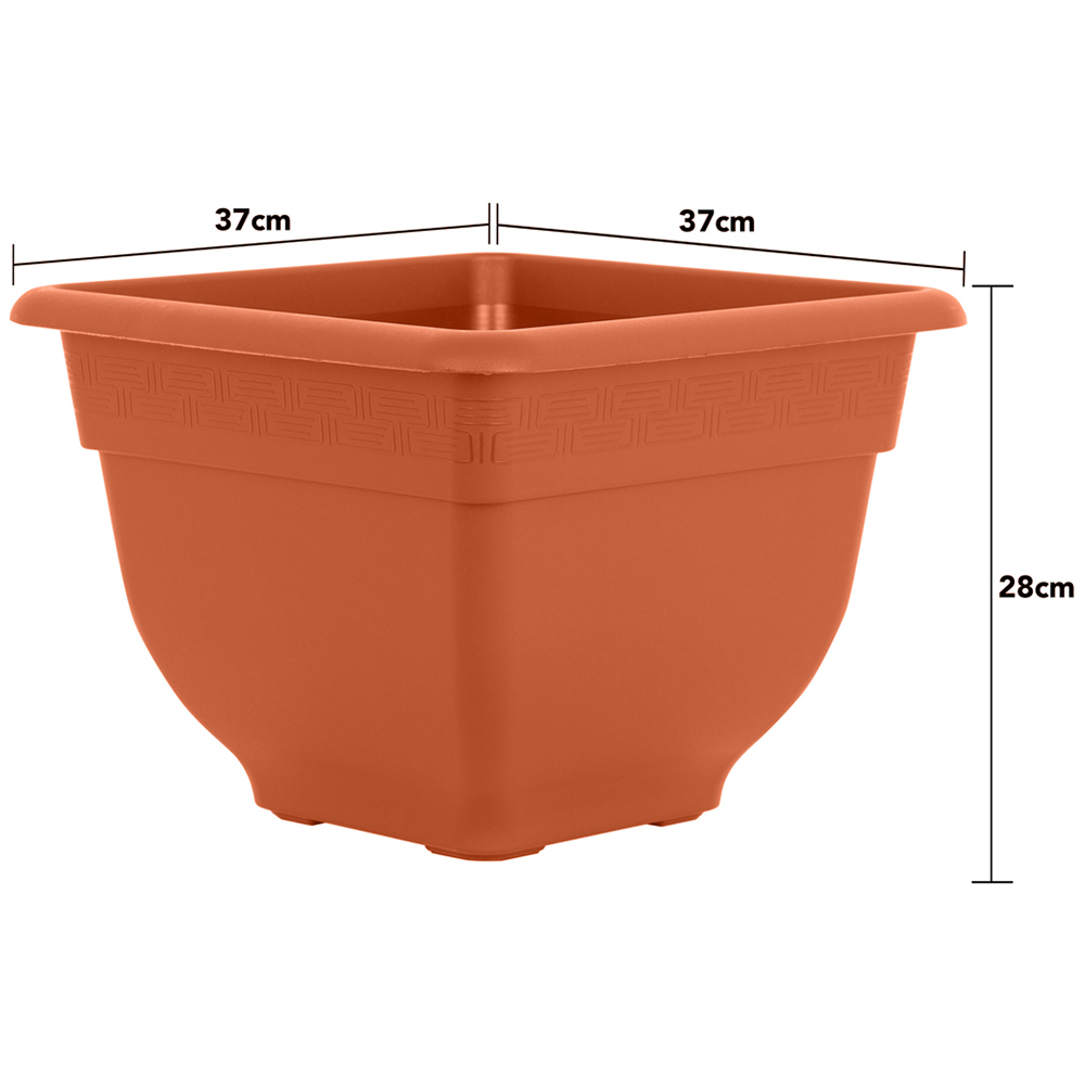Wham Bell Pot Terracotta Recycled Plastic Square Planter 37cm 4 Pack Image 5