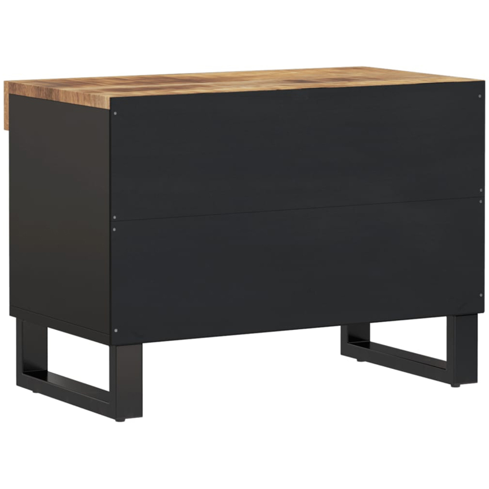 vidaXL Single Shelf Light Brown Solid Mango Wood TV Cabinet Image 5